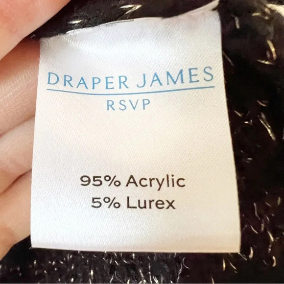 Draper James RSVP Black Gold Metallic Boucle Sweater Blazer Size XL Southern Mom - Picture 8 of 9